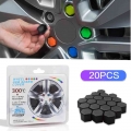 20pcs 17/19/21mm Silicone Car Tyre Wheel Hub Covers Protection Caps Wheel Nuts Wheel Hub Screw Protector Dust Proof Bolt|Nuts &a