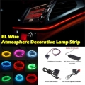 EL Wire String Car Interior Atmosphere Lighting Neon Light Strip Glow Ambient Edge Rope Tube Decor Lamp Line Decorated prop|Dec