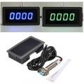 1/2pcs 4 Digital Led Blue Green Tachometer Gauge Rpm Speed Meter+hall Proximity Switch Sensor Npn 12v - Tachometers - Officemat