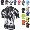 Weimostar skeleton Men's Cycling Jersey Tops Summer MTB Bike Jersey Pro Bicycle Shirt Breathable Cycling Clothing Cycle Wear