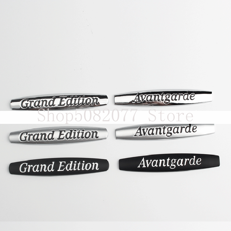 Grand Edition Avantgarde Bar Logo Emblem For Mercedes Benz Car Styling Refitted Fender Side Badge Chrome Matte Silver Black