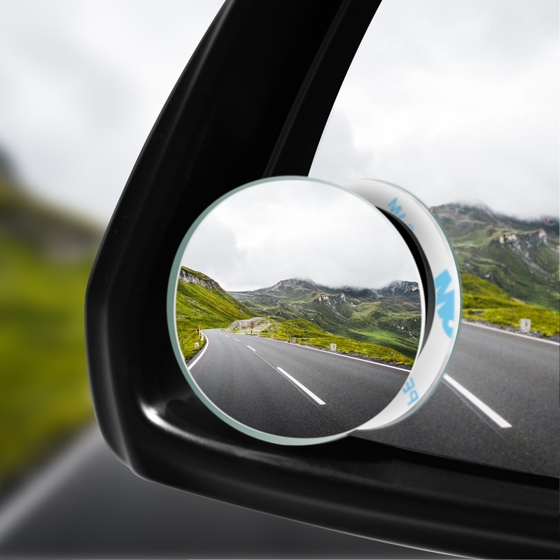 Car Blind Spot Mirror Side Rear View Mirror 360 Angle Side Wide Rear View Frameless Auto Adjustable Round Mirror Lens - Mirror &