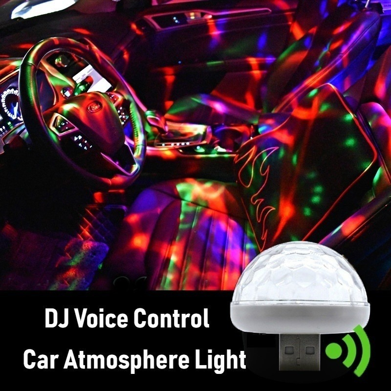 Car USB Colorful Atmosphere Light Car Interior DJ Music Bulb Night Club Holiday Party Lamp Sound Control Light|Decorative Lamp|