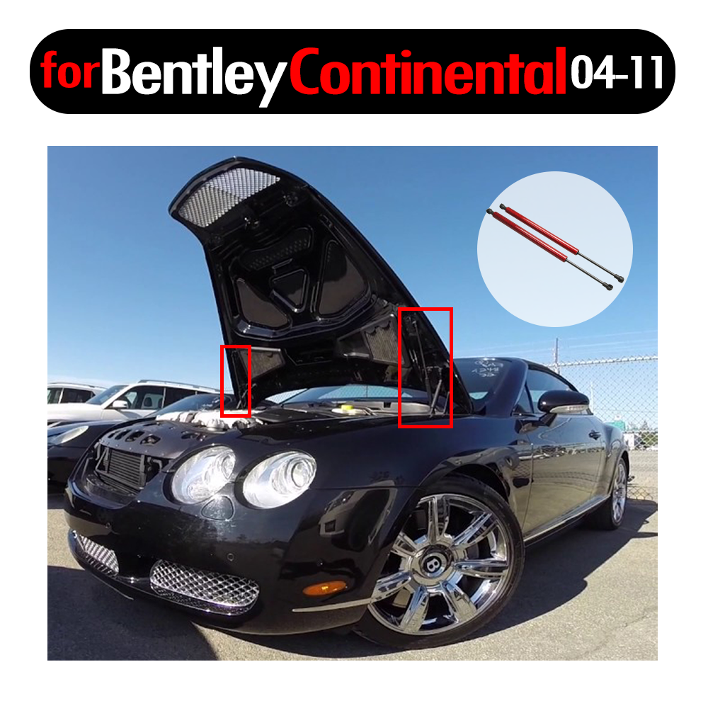 1pair Auto Front Hood Lift Supports Gas Shocks Struts Charged For 2004-2011 Bentley For Continental For Flying Spur Gt Gtc 535mm
