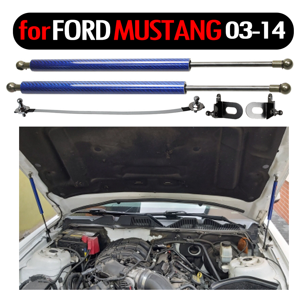 Gas Struts Lift Support For Ford Mustang 2010-2014 Absorber Auto Front Bonnet Hood Modify Shock Damper Carbon Fiber - Strut Bars
