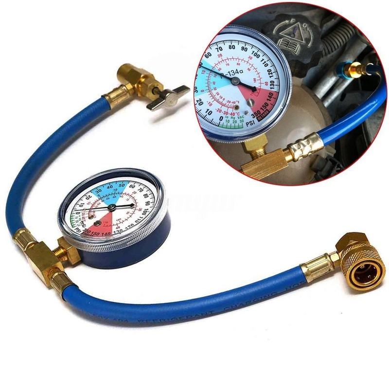 Car Air Conditioning AC R134A Refrigerant Hose Pressure Gauge Kits 600~300 PSI for Cars Recharge Hose Accessories|A