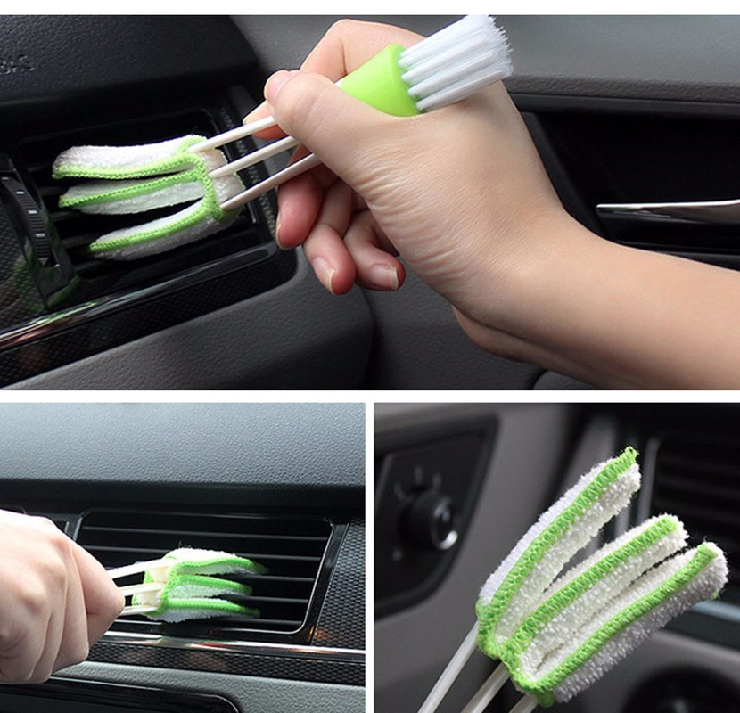 Car Air Vent Microfibre Brush Conditioner Grille Cleaner Auto Detailing Blinds Cleaning Duster Brush|Leather & Upholstery Cl