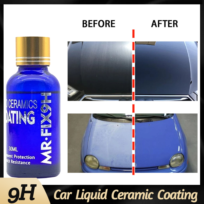 9h Car Liquid Ceramic Coat Polysiloxane And Nano Materials Car Polish Super Hydrophobic Glass Coating Set - Paint Care - Officem