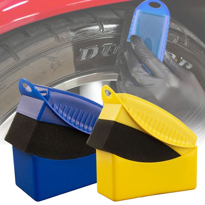 Car Tire Cleaning Sponge Brush with Cover Universal Polishing Waxing Brushes Tools for Auto Truck Motorcycle Bike Tyre Care|Spon