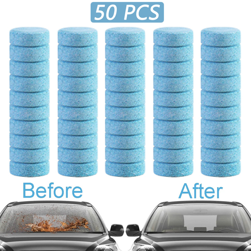 50 Pcs Car Windshield Cleaner Effervescent Tablets Windscreen Glass Wiper Cleaning Home Toilet Kitchen Washing Tablet|Windshield