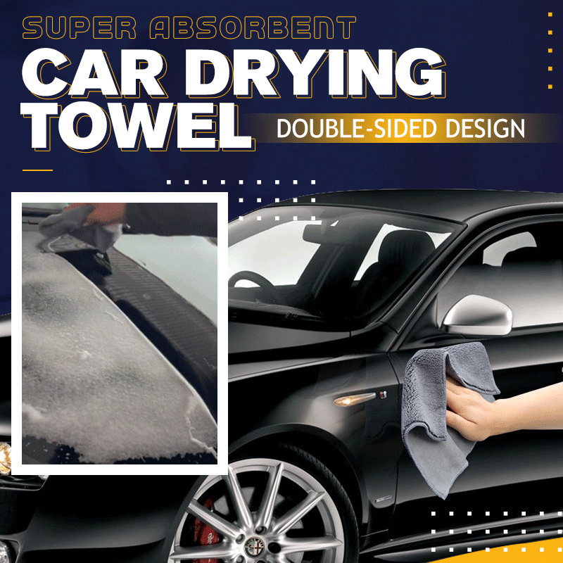 Super Absorbent Car Drying Towel Suede & Coral Velvet Double-sided Car Cleaning Cloth Multipurpose Auto Towel Car Accessorie