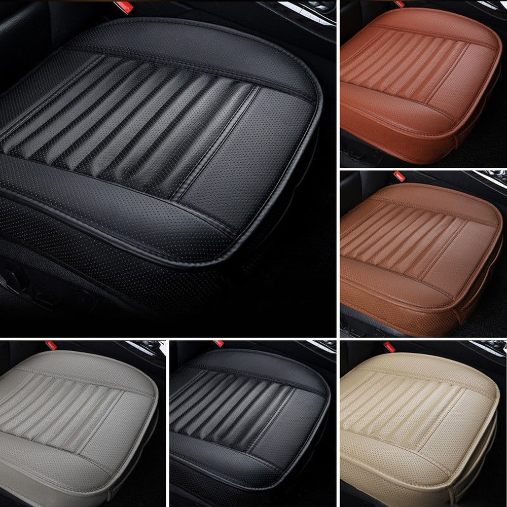 Car Seat Cover Universal Breathable Pu Leather Pad Mat For Auto Chair Cushion Car Front Seat Cover Four Seasons Anti Slip Mat -