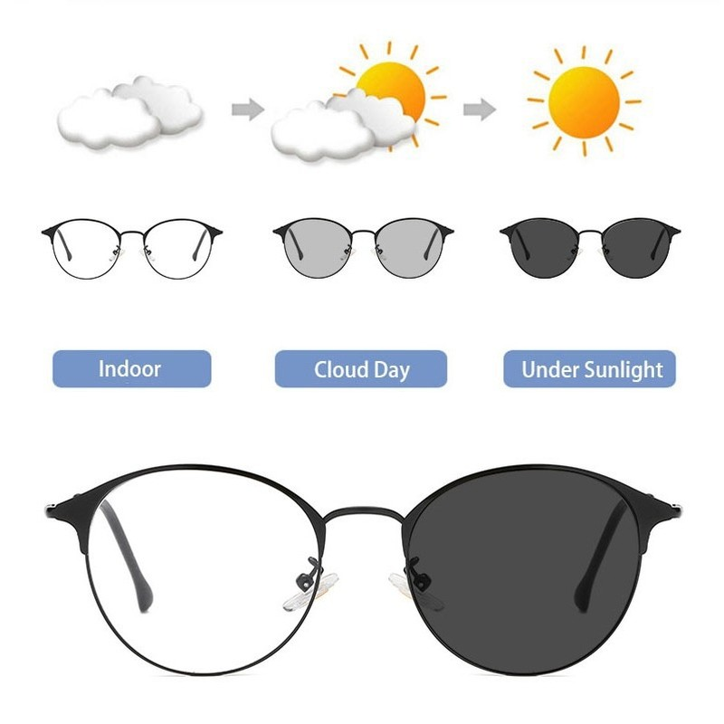 2021 New Discoloration Anti blue Light Glasses Photochromic Sunglasses for Women Man Sun Eyewear|Motorcycle Glasses| - Officem